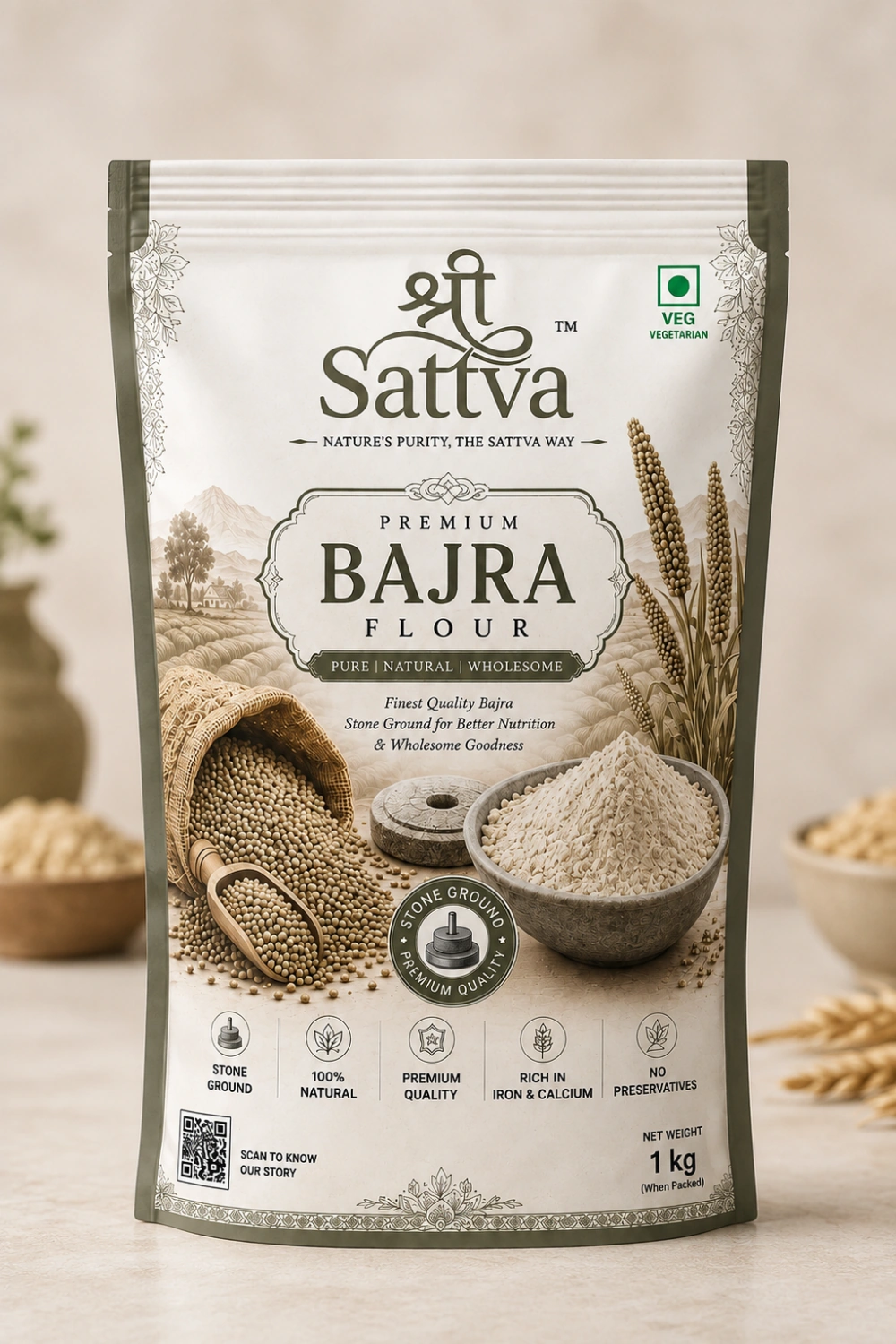 pearl millet flour 1kg pearl millet flour 1kg