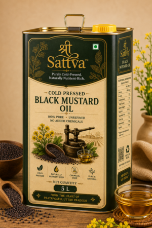 Home shri sattva cold pressed black mustard oil 5lgyt