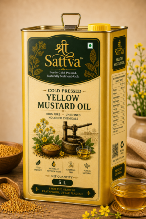 Home shri sattva cold pressed yellow mustard oil 5l